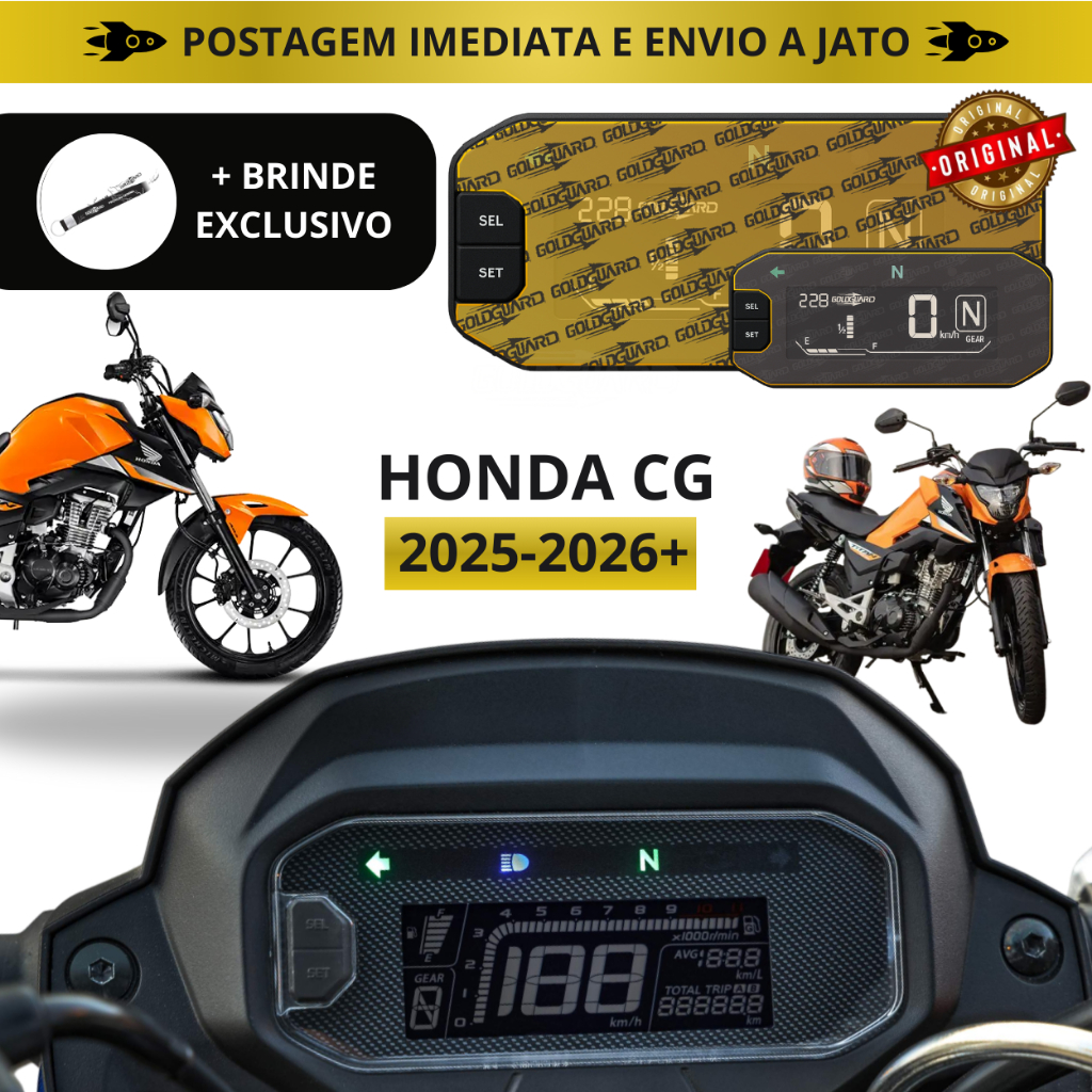Película Protetora de Painel Honda CG 160 Titan, Fan e Start (2025 em diante)